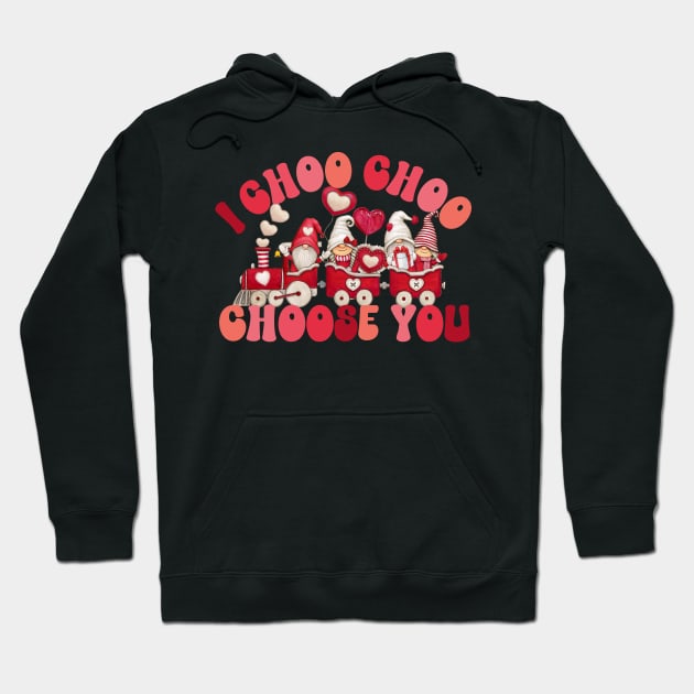 I Choo Choo Choose You-Valentine's Day Cute Genome Heart Train Hoodie by ARTSYVIBES111